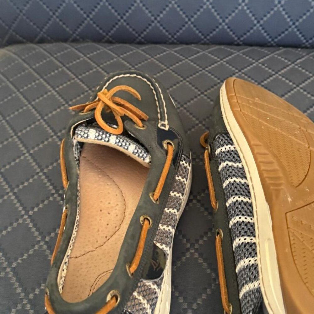 Sperry Wsomen's Angelfish Breton Strip Navy Boat Shoe - Picture 3 of 5